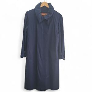 Fox Run Gale Gould Vintage Navy Trench Coat Removable Liner XL Timeless Classic